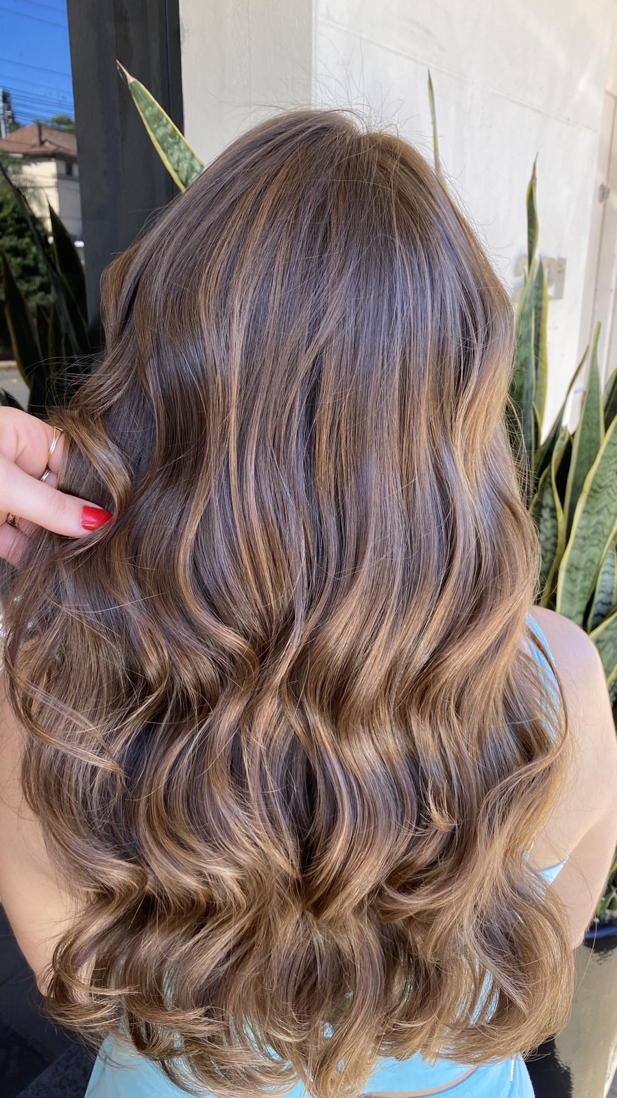 Registro de resultado de mechas realizado no Ana Arboit Espaço de Beleza